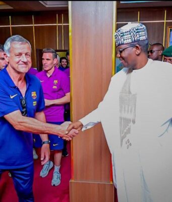 Matawalle: Barcelona legends’ visit proof of restored security,peace in Nigeria