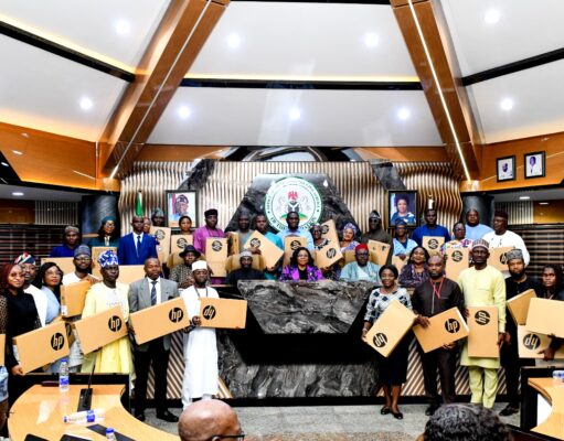 FG advances digital transformation as HCSF presents NITDA-donated laptops to 35 workers