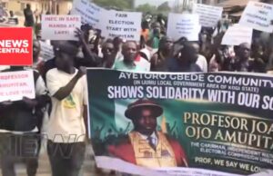 Kogi youths protest alleged political persecution against Amupitan