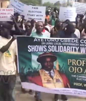 Kogi youths protest alleged political persecution against Amupitan