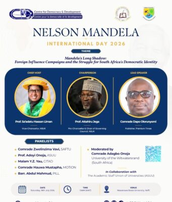 Mandela Day: CDD-West Africa, ASUU hold public lecture on South Africa’s democratic identity